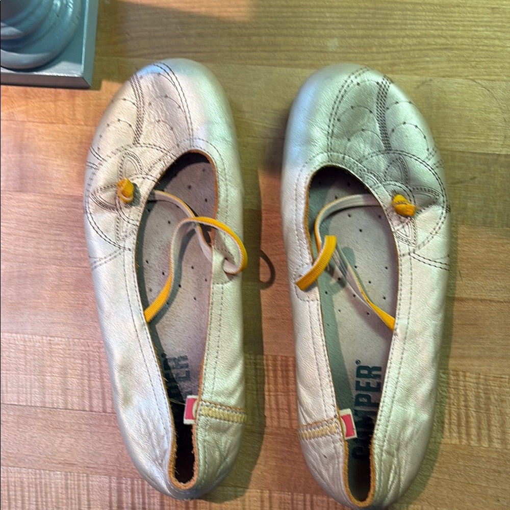 Camper Women’s Metallic Gold Slippers